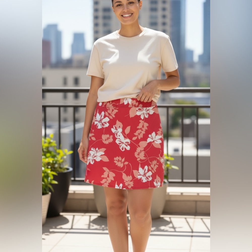 RAFAELLA Floral Knee Length  ‎  A-line Women’s Skirt  size 6